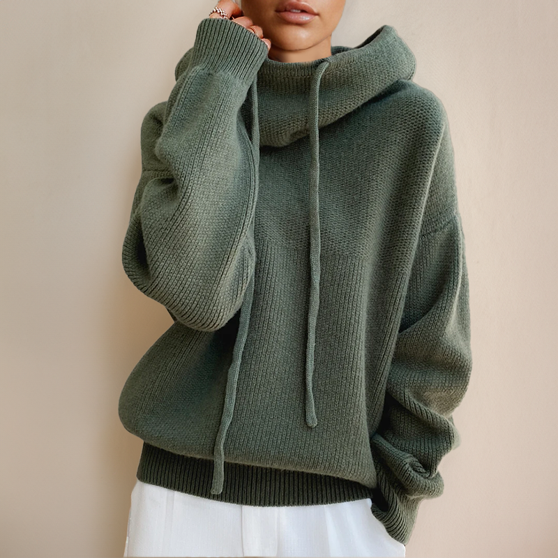 Women's Lightweight Knit Sweater with Long Sleeves and Relaxed Fit