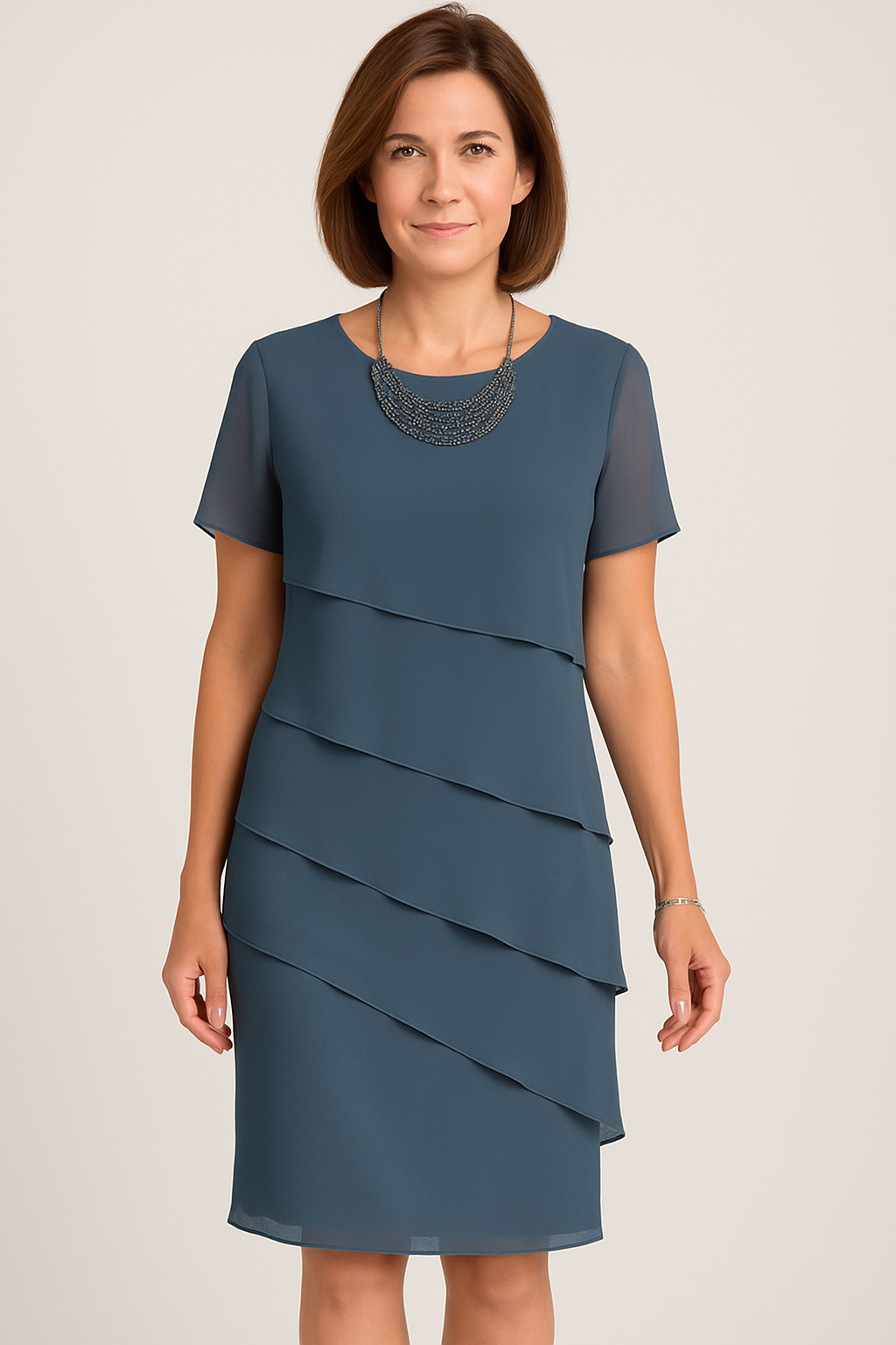 Women’s Sheath Layered Dress | Midi