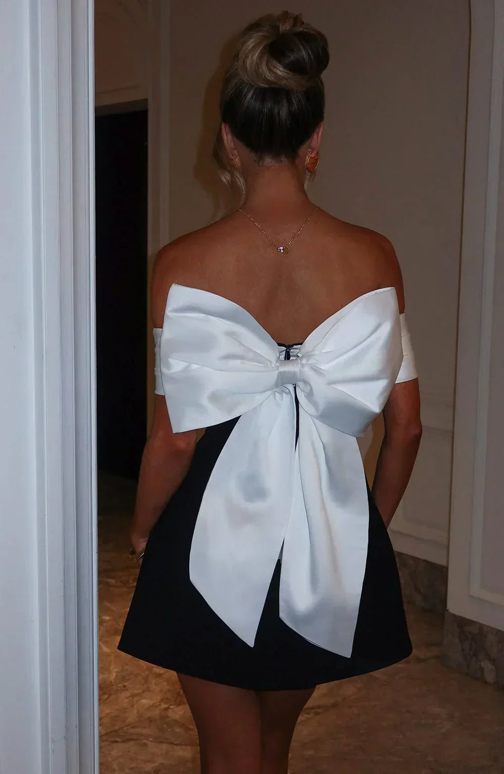 Women’s Mini Dress with Bow Detail | Clean Design