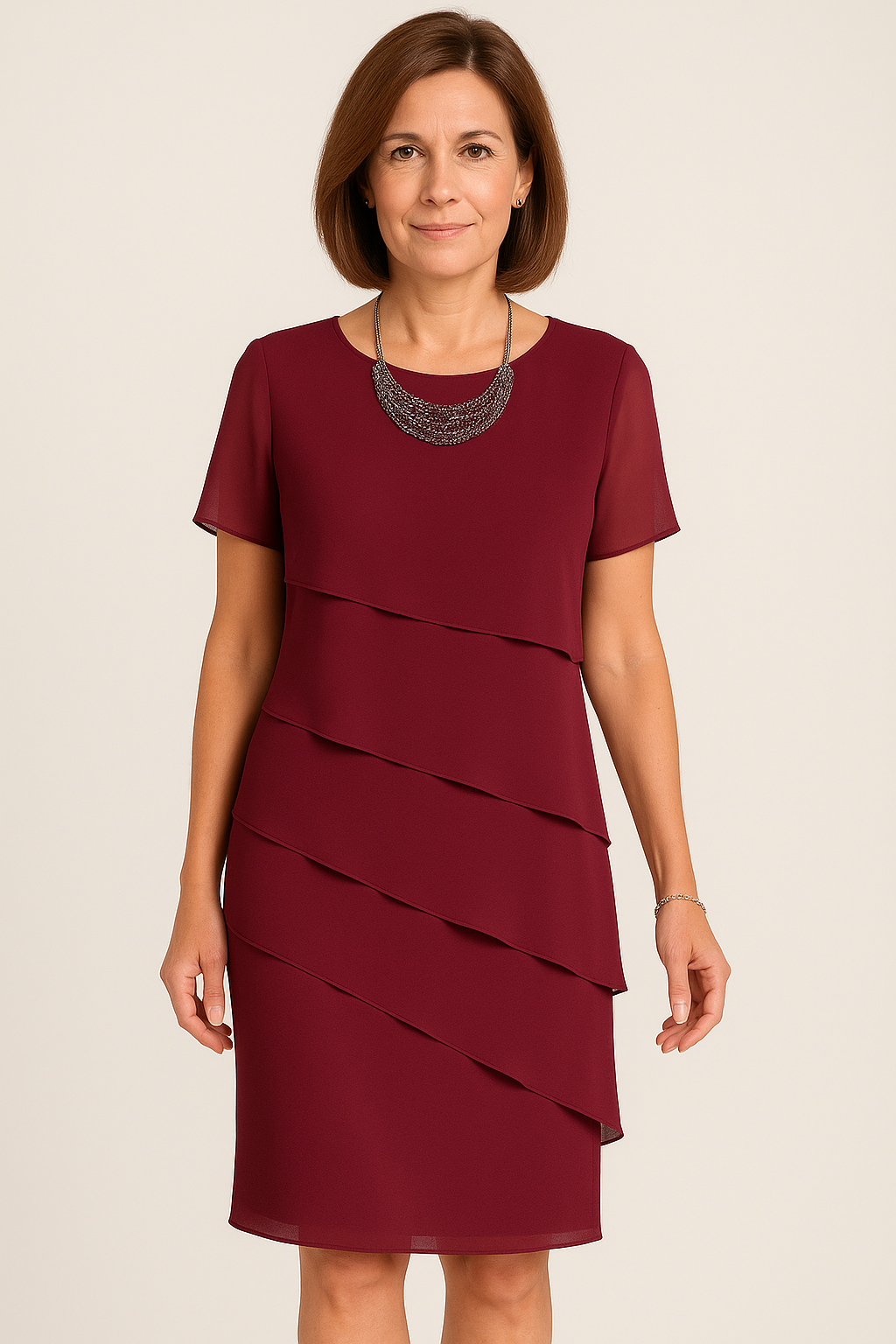 Women’s Sheath Layered Dress | Midi
