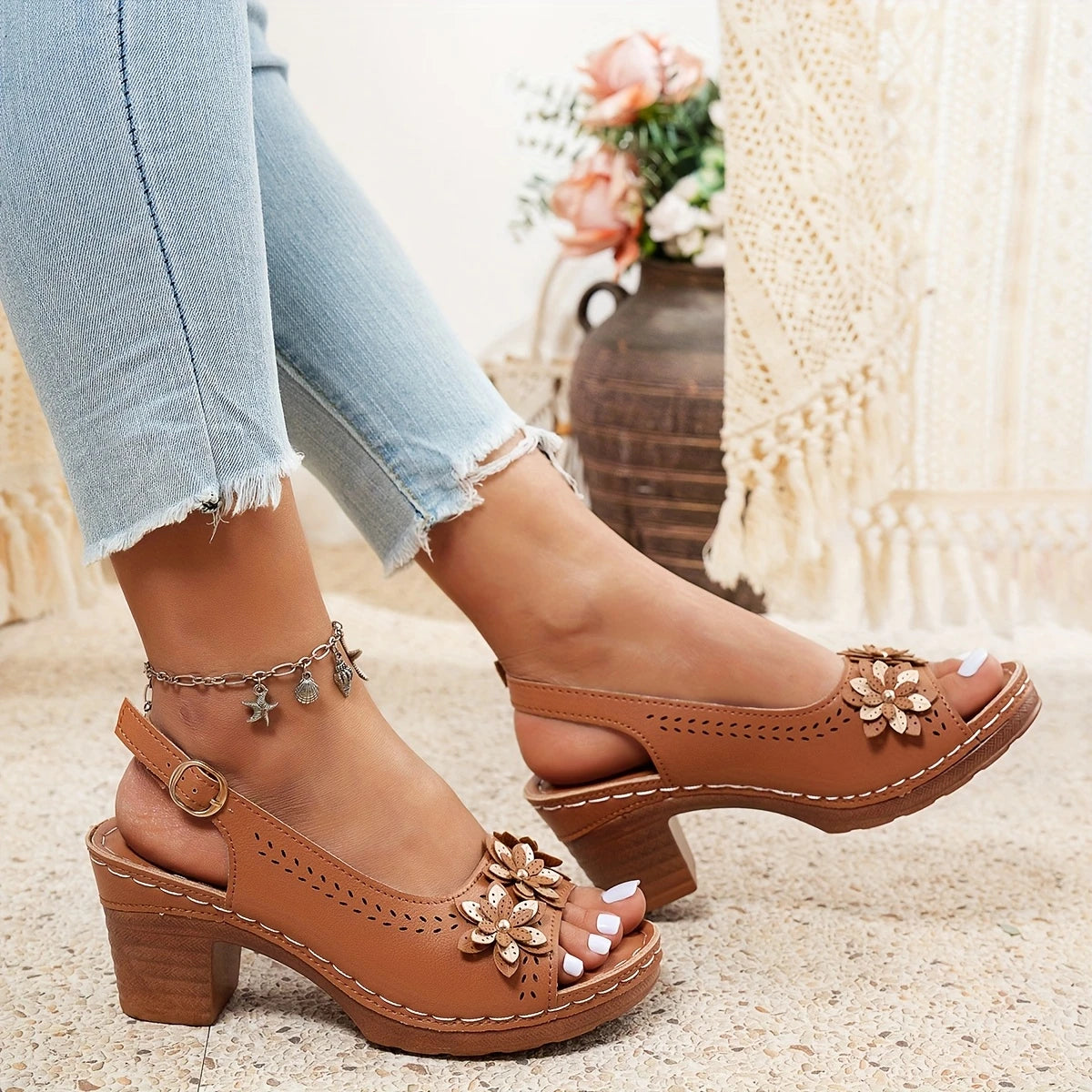 Rosewood | Women's Adjustable Ankle Strap Sandals