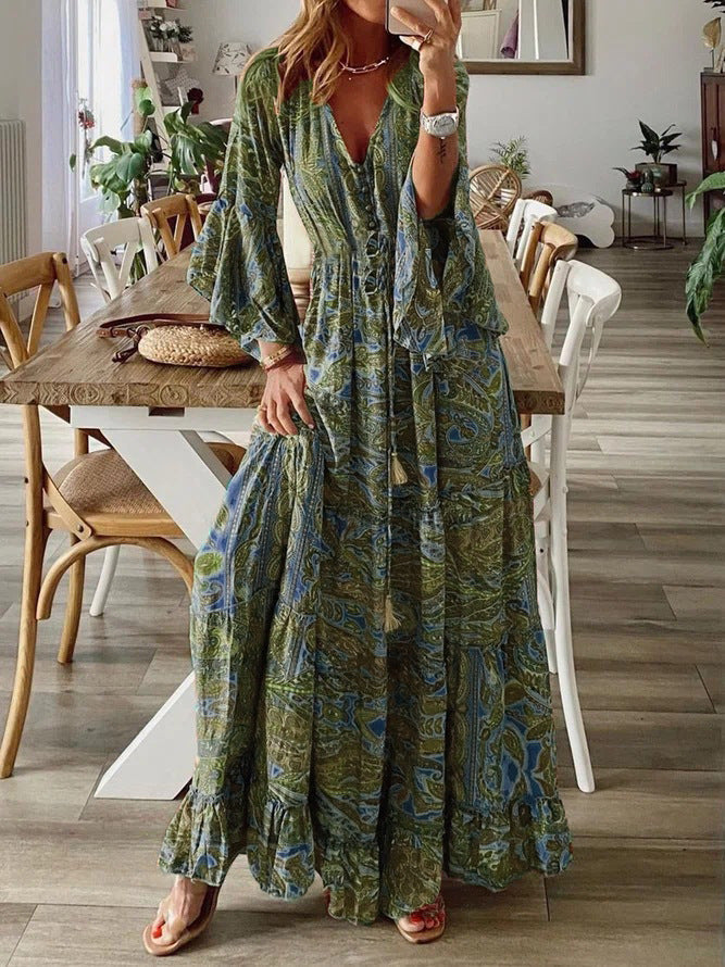Women’s Flared Sleeve Dress | Maxi
