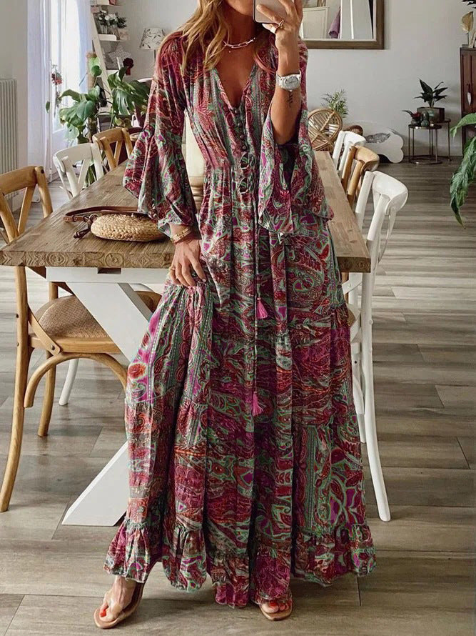 Women’s Flared Sleeve Dress | Maxi