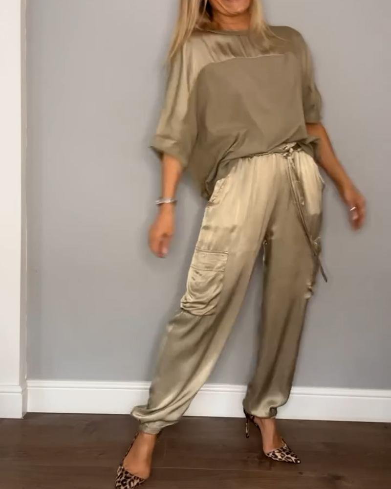 Women’s Two-Piece Outfit Set | Cargo Style Pants