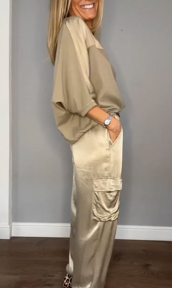 Women’s Two-Piece Outfit Set | Cargo Style Pants
