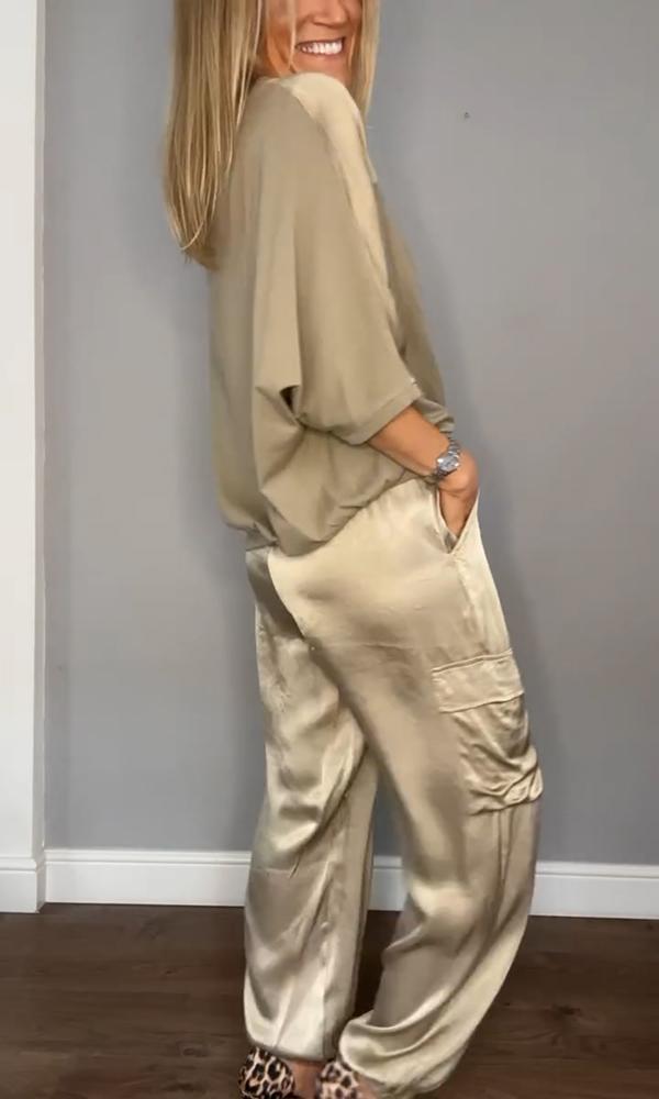 Women’s Two-Piece Outfit Set | Cargo Style Pants