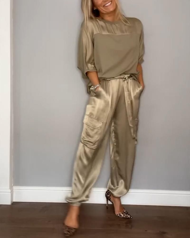 Women’s Two-Piece Outfit Set | Cargo Style Pants