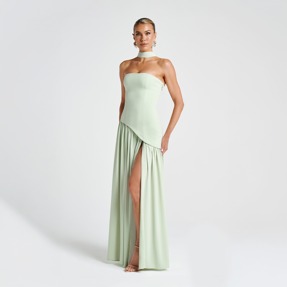Women’s Strapless Asymmetrical Dress | Maxi