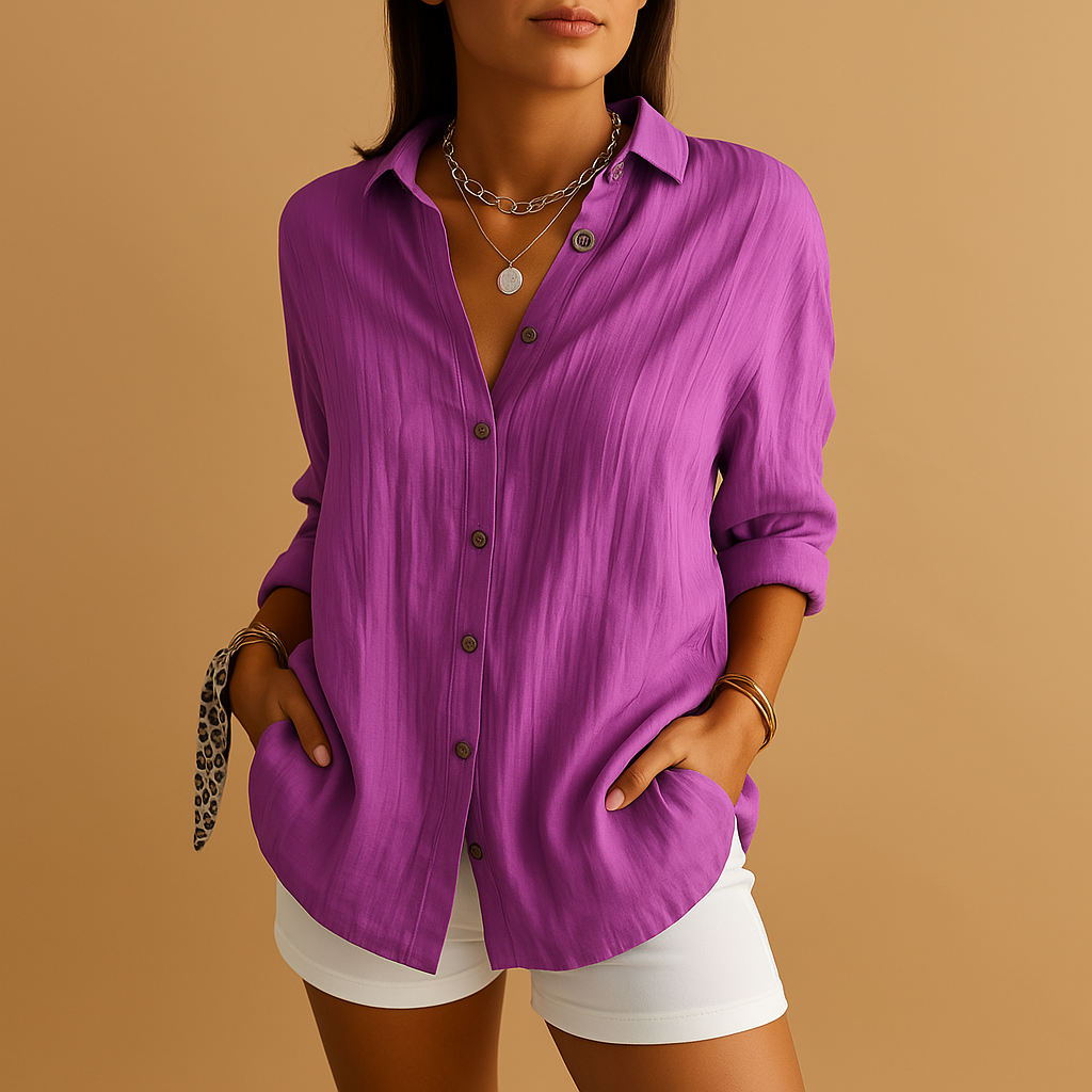 Women’s Relaxed Blouse | Short Sleeve Design