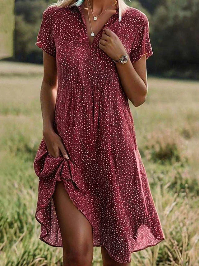 Women’s Short Sleeve Shirt Dress | Midi