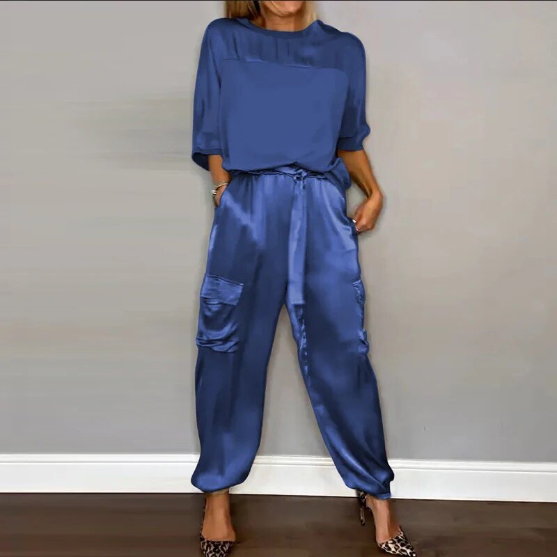 Women's Relaxed Clothing Set with Lightweight Fabric and Versatile Style