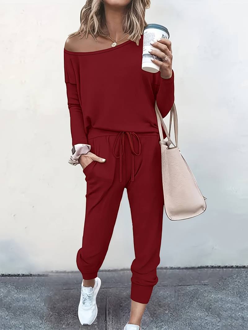 Women's Two-Piece Set with Relaxed Fit and Versatile Style