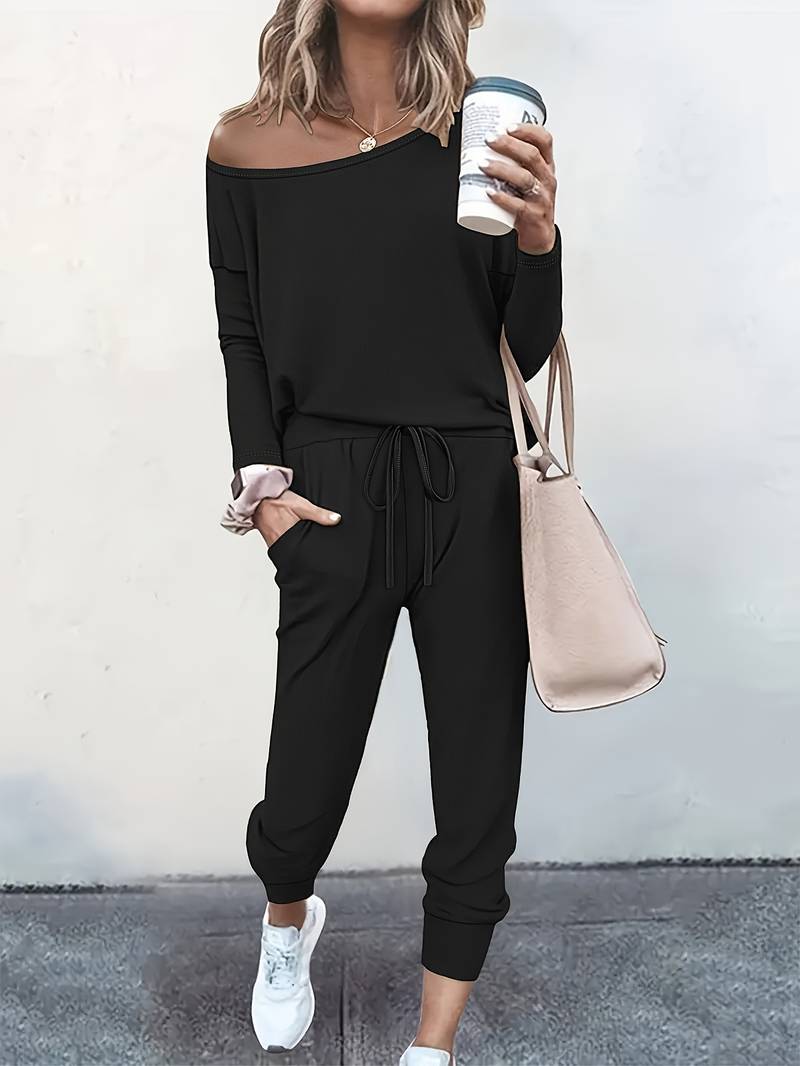 Women's Two-Piece Set with Relaxed Fit and Versatile Style