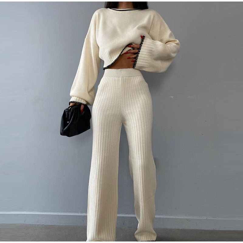 Women's Knitted Two-Piece Set with Relaxed Fit and Versatile Style