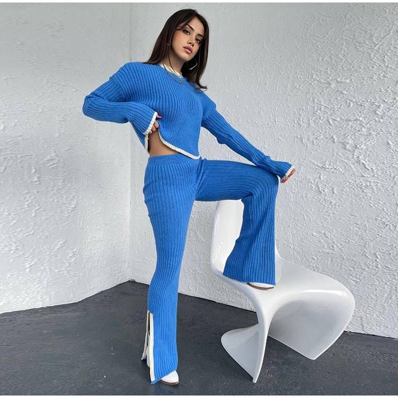 Women's Knitted Two-Piece Set with Relaxed Fit and Versatile Style