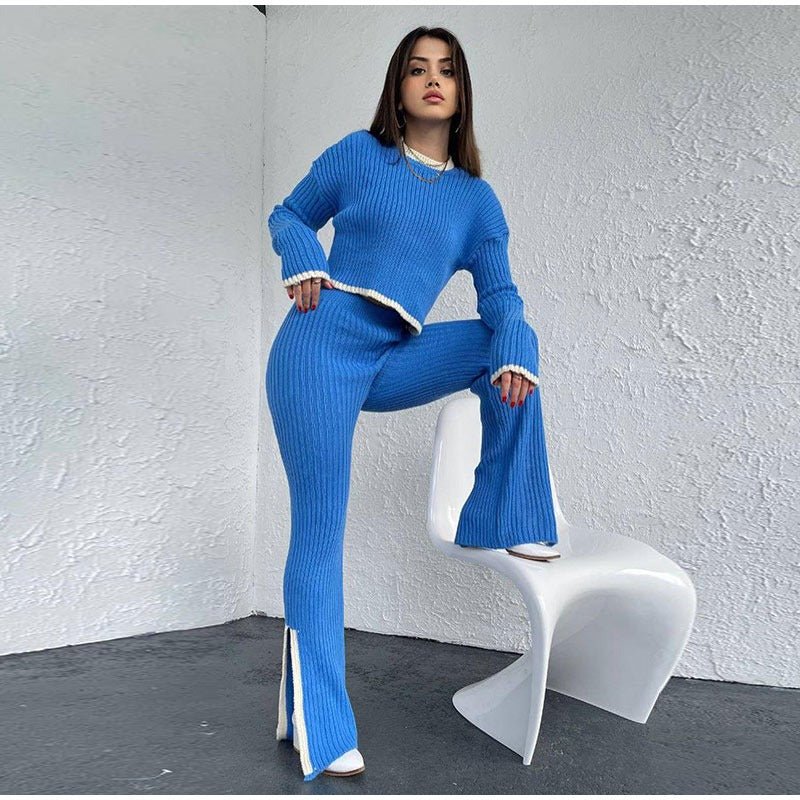 Women's Knitted Two-Piece Set with Relaxed Fit and Versatile Style