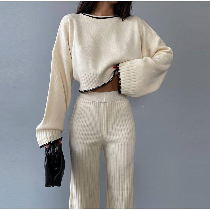 Women's Knitted Two-Piece Set with Relaxed Fit and Versatile Style