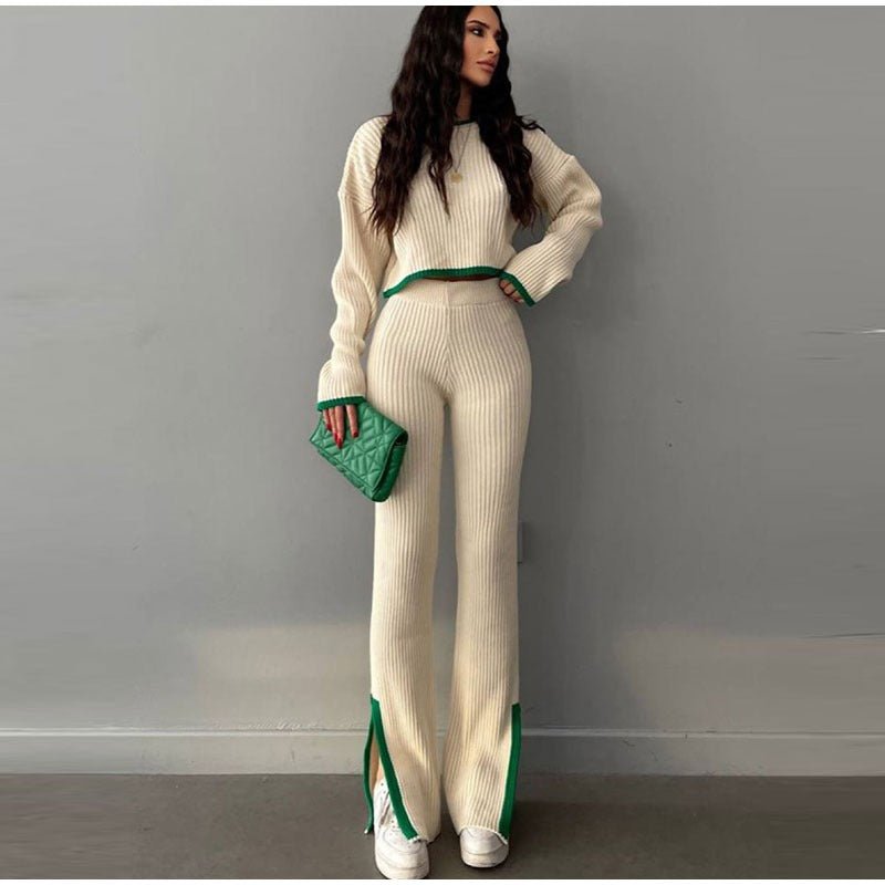 Women's Knitted Two-Piece Set with Relaxed Fit and Versatile Style