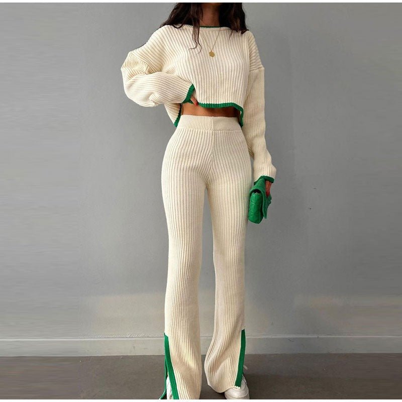 Women's Knitted Two-Piece Set with Relaxed Fit and Versatile Style