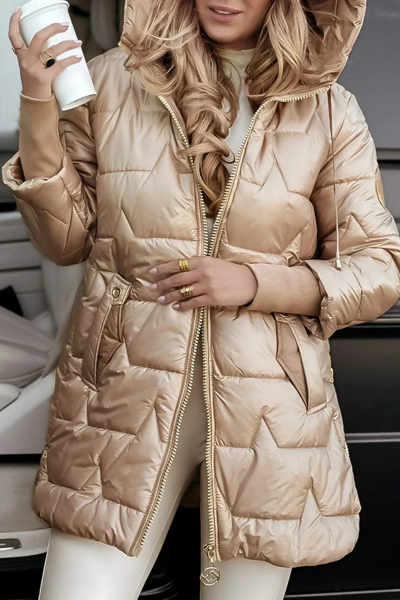Women's Winter Coat with Insulated Design and Adjustable Hood
