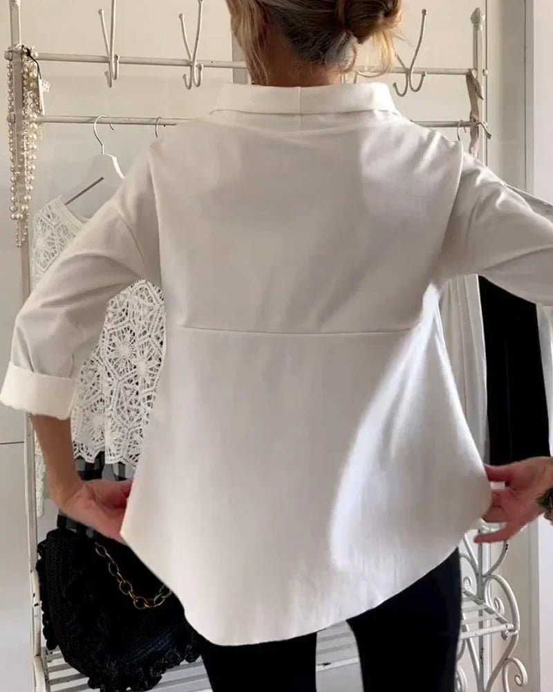 Women's Bateau Neck Top with 3/4 Sleeves and Relaxed Fit