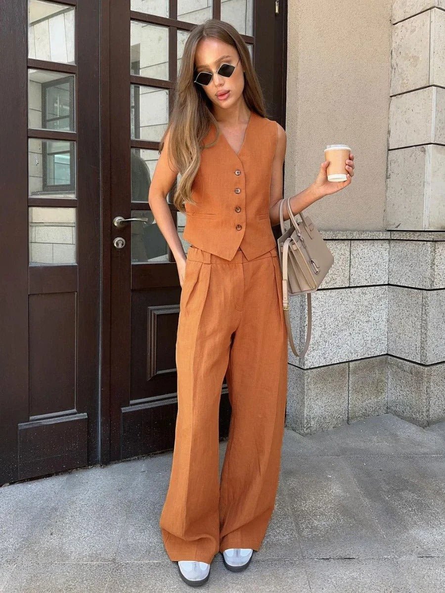 Women's Two-Piece Set with Relaxed Fit and Versatile Style