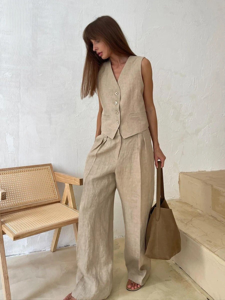 Women's Two-Piece Set with Relaxed Fit and Versatile Style
