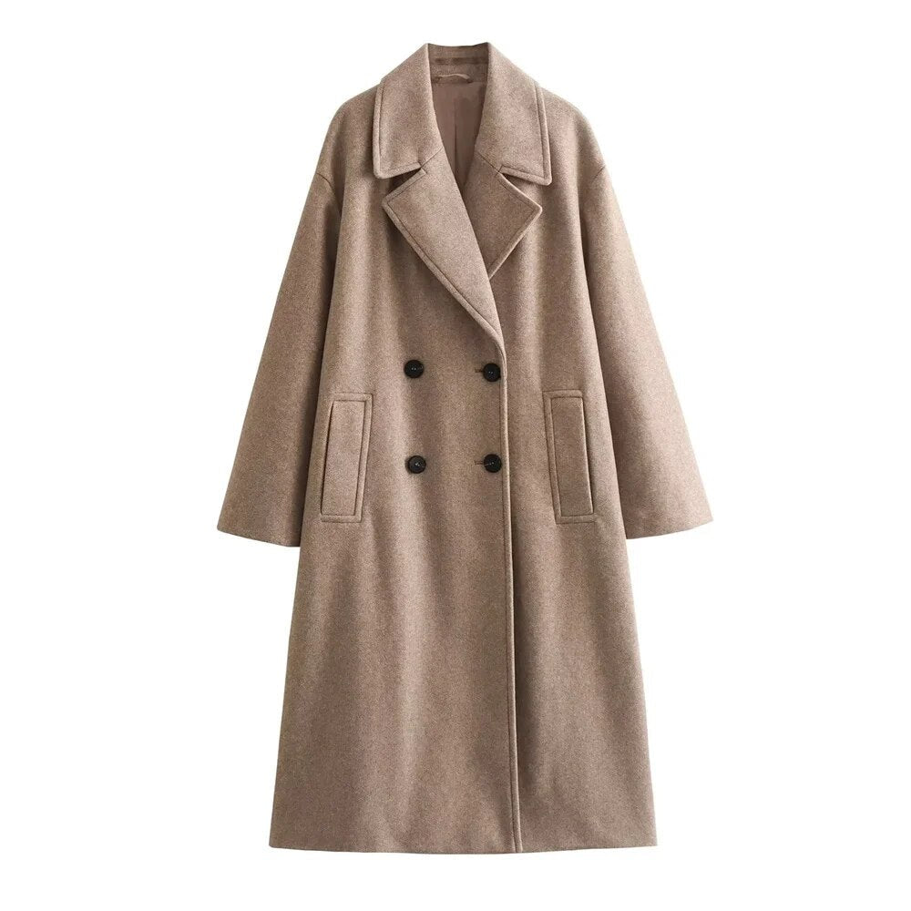 Women's Classic Overcoat with Tailored Fit and Warmth