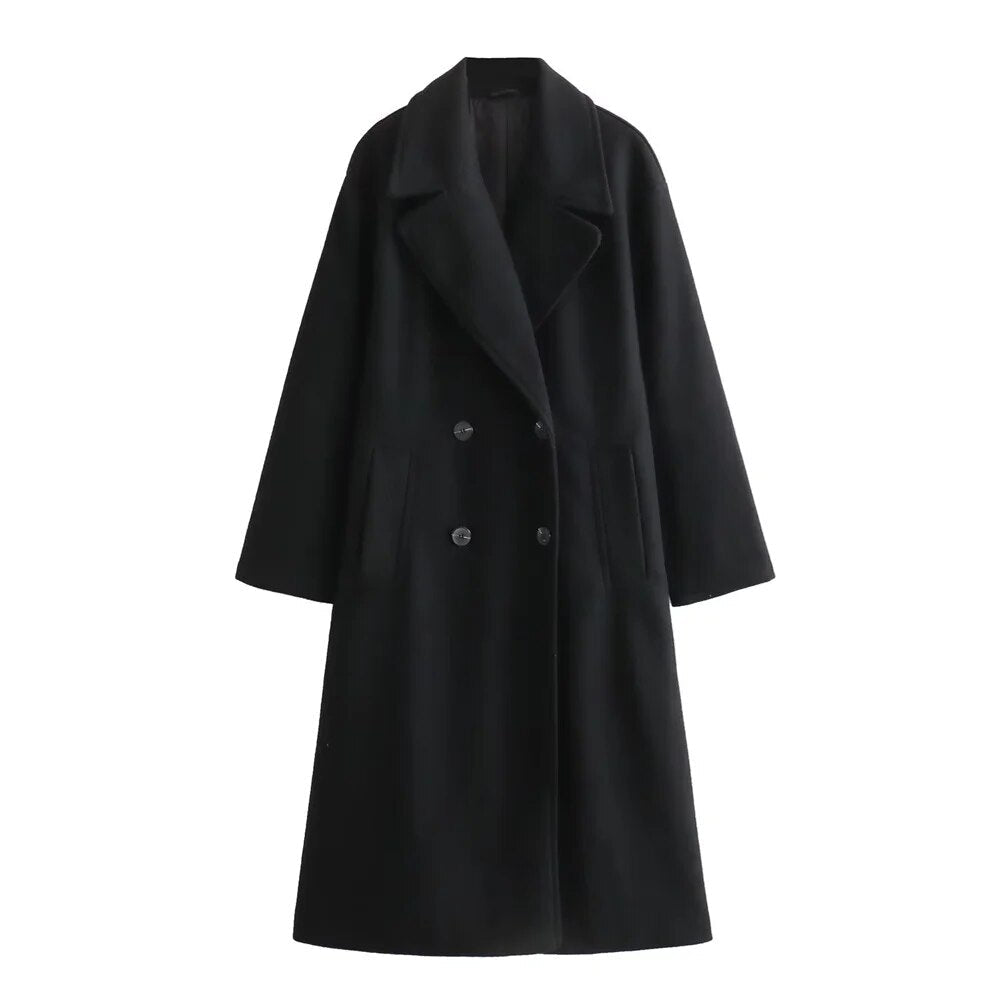 Women's Classic Overcoat with Tailored Fit and Warmth