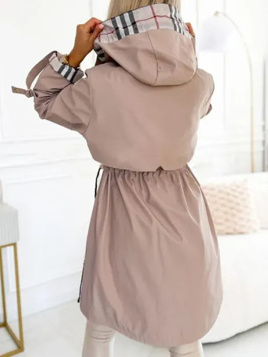 Women's Zip Coat with Waterproof and Windproof Features
