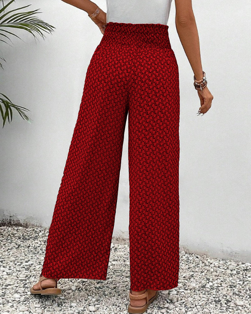 Women's Wide Leg Trousers with Relaxed Fit and Breathable Fabric