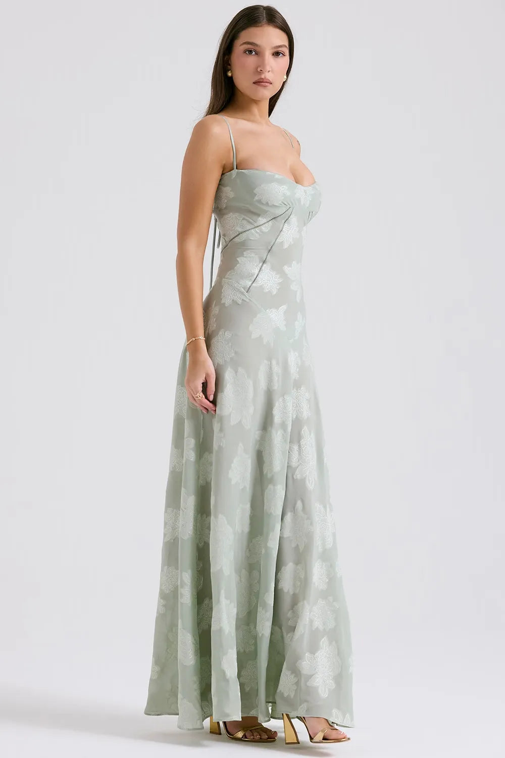 Women's Long Summer Dress with Open Back and Adjustable Straps