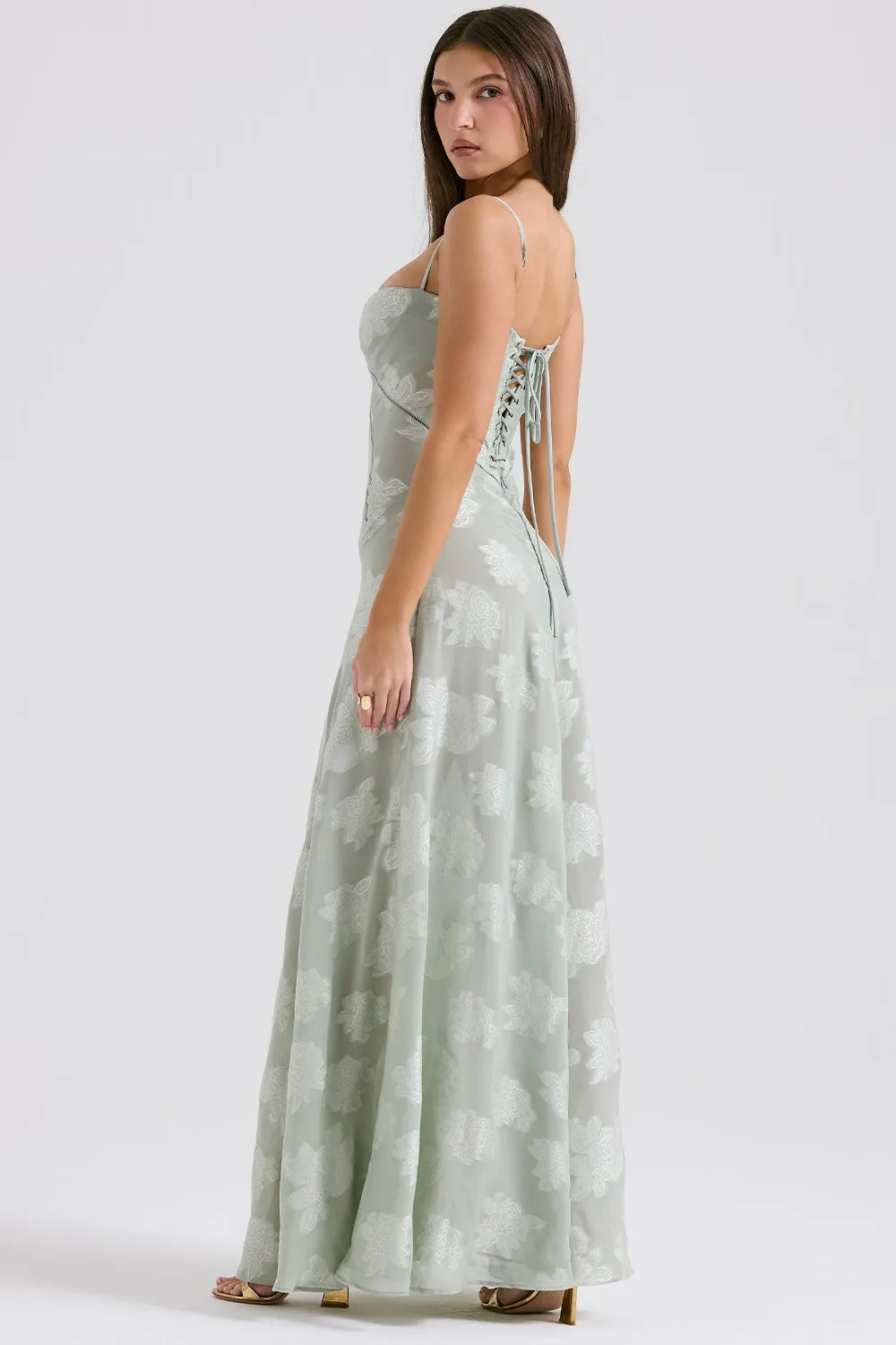 Women's Long Summer Dress with Open Back and Adjustable Straps