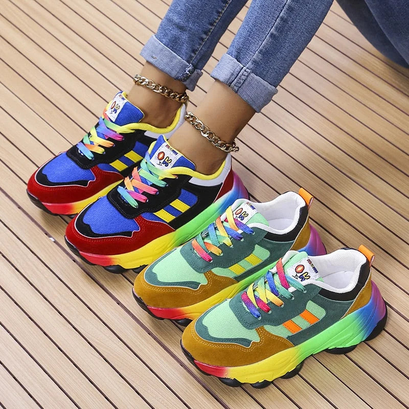 Women’s Platform Sneakers | Multicolored Design