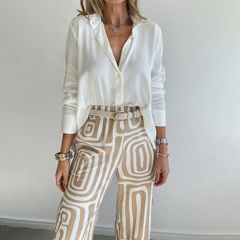 Women's Two-Piece Set with Versatile Style and Comfortable Fit