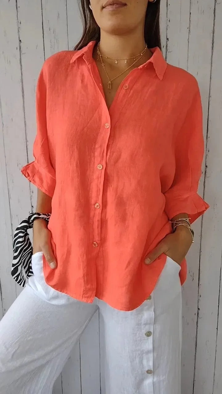 Women’s Long-Sleeve Blouse | Brown Design