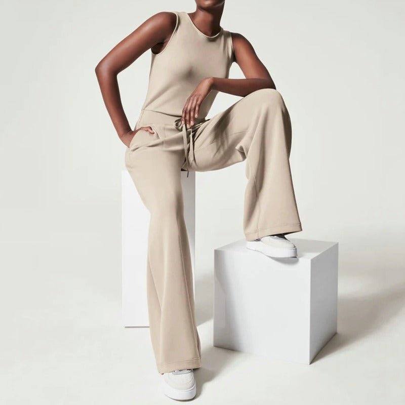 Women's Jumpsuit with Adjustable Straps and Wide Legs