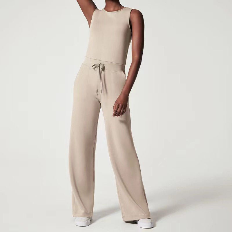 Women's Jumpsuit with Adjustable Straps and Wide Legs