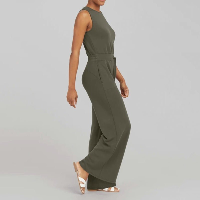Women's Jumpsuit with Adjustable Straps and Wide Legs