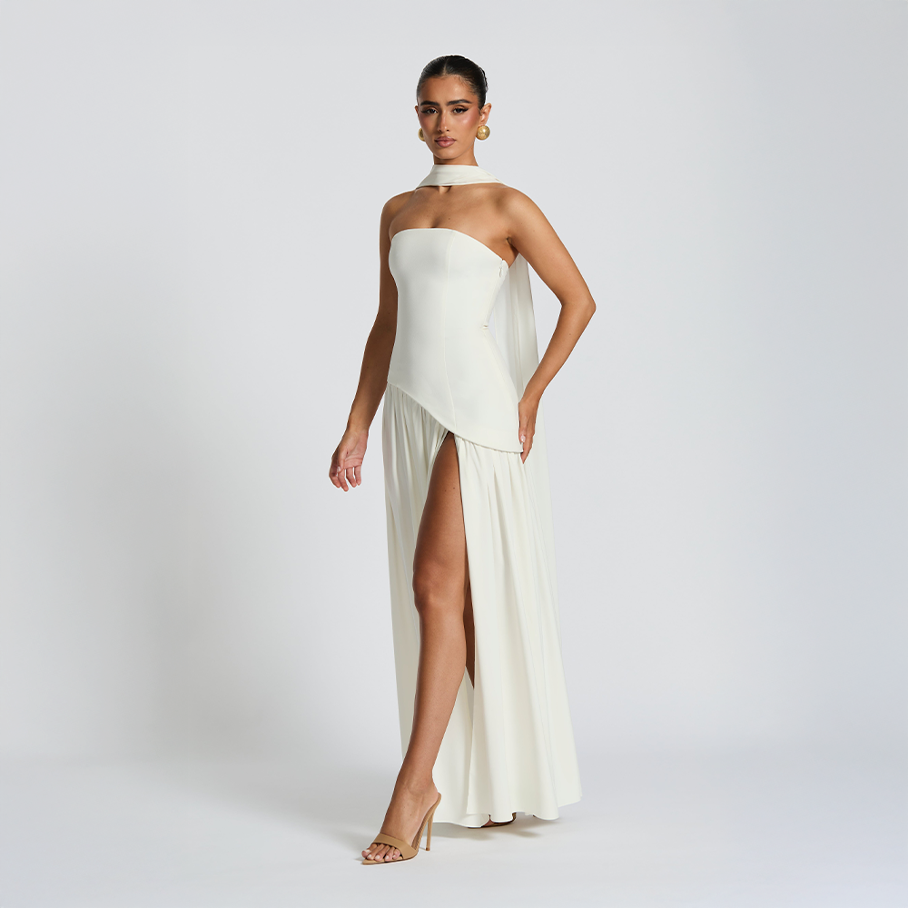 Women’s Strapless Asymmetrical Dress | Maxi