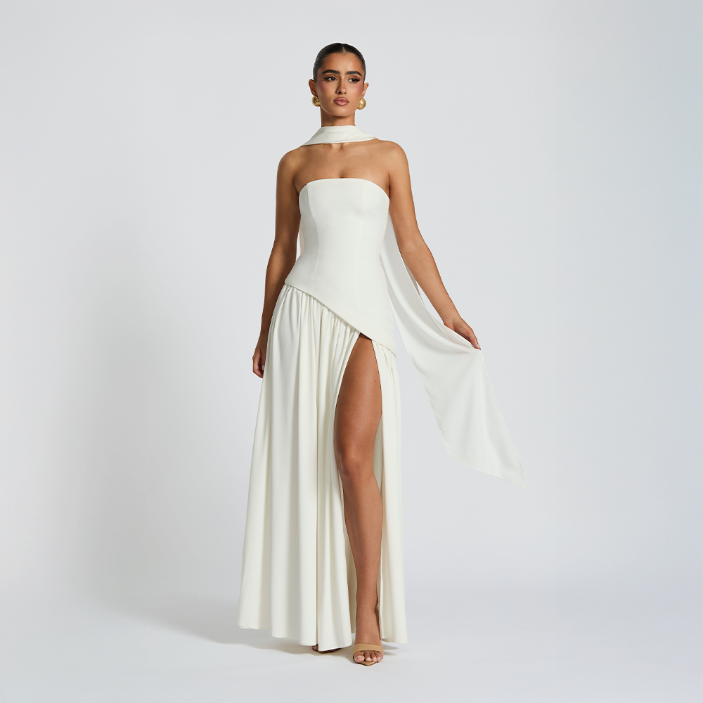 Women’s Strapless Asymmetrical Dress | Maxi